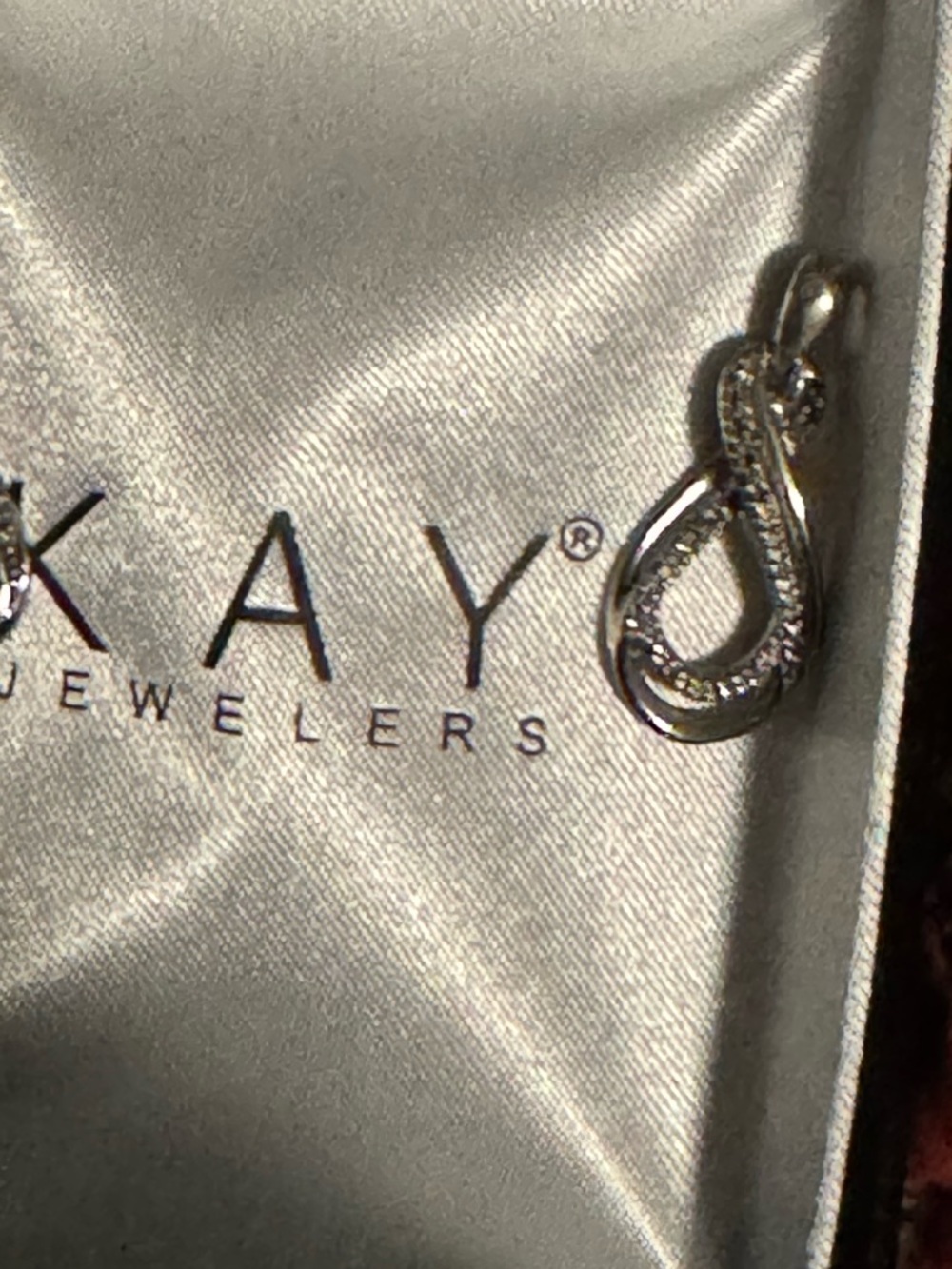 Kay Jewelers Diamond Infinity Pendant 925 Sterling Silver, Classic Loop Design
